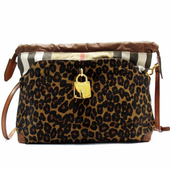 Burberry Handbags - Burberry Crossbody Shoulder Bag Calf Hair Canvas Leather Brown